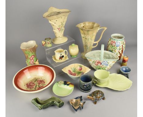 A Collection of Various Mid Century Ceramics to Comprise Susie Cooper Bowl, Hornsea Vase, Art Deco Arthur Wood Vase and Jug, 