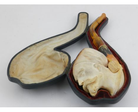A Meerschaum pipe, cased. 
