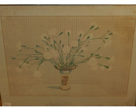 Glynn Boyd Harte (British, 1948-2003), Carnations, lithograph, signed in pencil lower right, numbered 39/100. H: 60cm W: 87cm