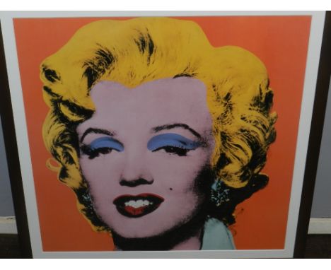 An art print of Marilyn Monroe by Andy Warhol. H.75cm W.75cm