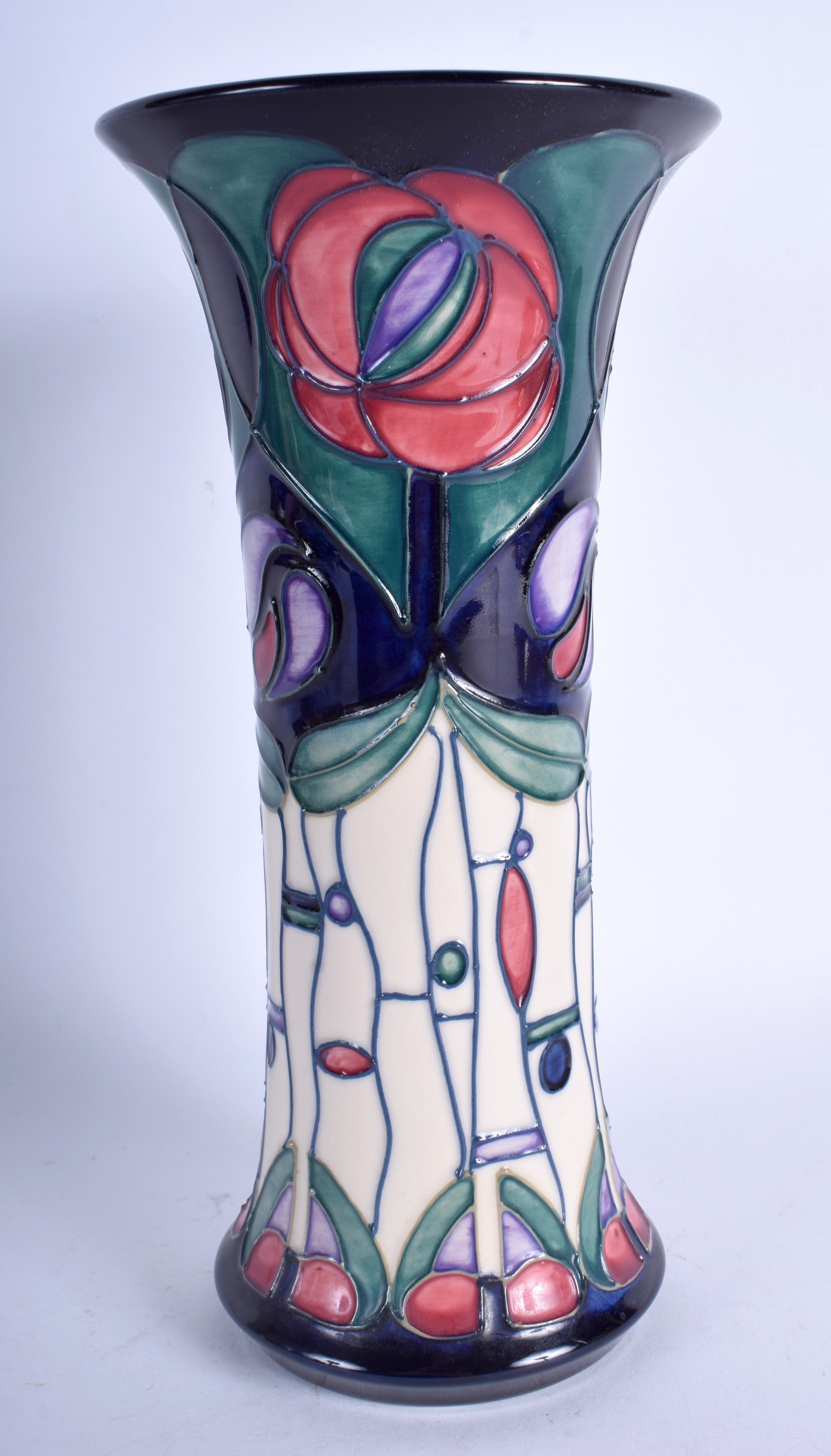 A MOORCROFT VASE Mackintosh pattern. 26 cm high.