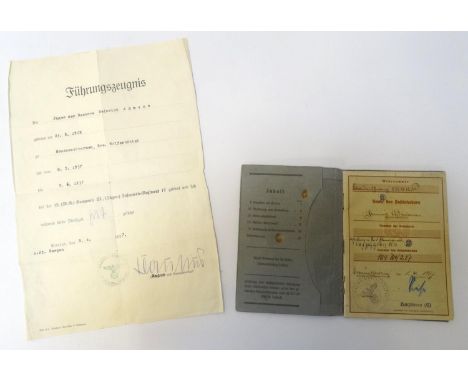 WWII GERMAN ARMY WEHRPASS4.(M.G.)Komp. 17 Inf.Rgt., civilian photograph, Gefechte Flandern, Artois, Lille, Ypern-Kanal, Loire