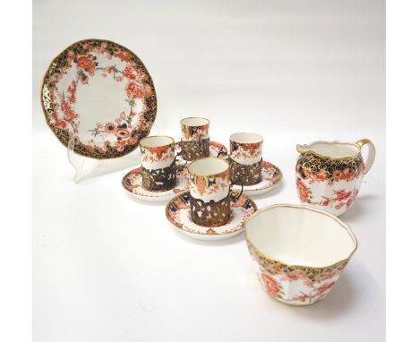 ROYAL CROWN DERBY 2649 PATTERN TEA SERVICEcomprising seven cups, eight saucers, milk jug, sugar bowl, eight plates, lidded mu