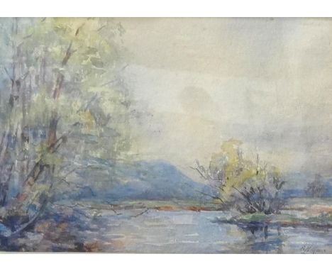 R H MUIRLoch in Spring, watercolour, signed, 17cm x 24cm, together with an indistinctly signed watercolour, The countrysides 