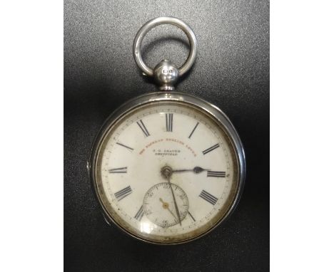 EDWARD VII SILVER POCKET WATCHthe white enamel dial marked 'The Express English Lever. J.G. Graves Sheffield', with Roman num