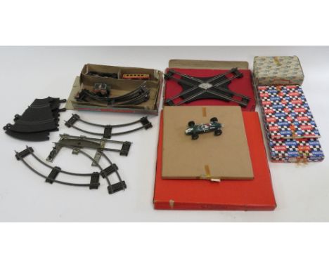 A boxed O gauge clockwork Passenger Train Set No 5339; a Hornby O gauge No 2 Turntable in box; Scalextric racing car and some