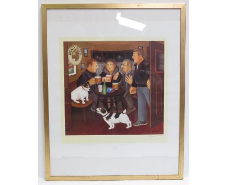 Beryl Cook (1926-2008) - In The Snug, coloured limited edition print, signed in pencil by the artist, Pub. Alexander Gallery,