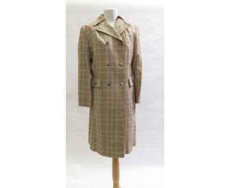A circa 1960's ladies Dannimac coat in light beige check with silver metal buttons; together with a ladies Fortown, London bl