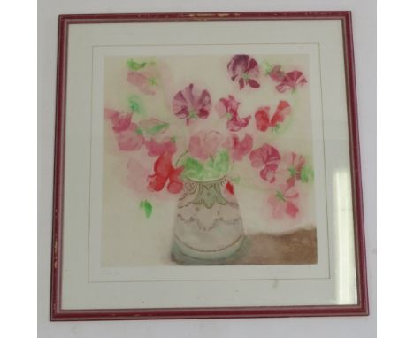 Jenny Demmeraux (20th Century) - Sweet Peas, limited edition print no 39/100 signed and titled by the artist, 48.5cm x 47.5cm