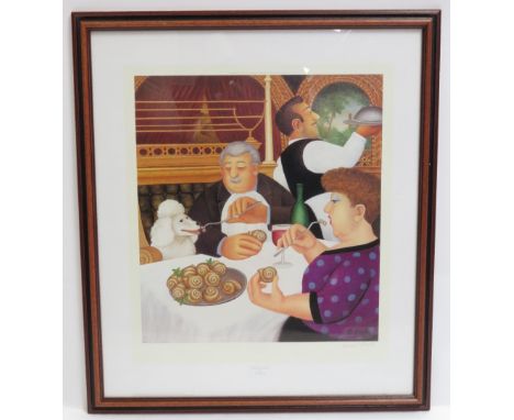 Beryl Cook (1926 - 2008) - Dining In Paris, coloured limited edition print signed in pencil by the artist , Pub. Alexander Ga