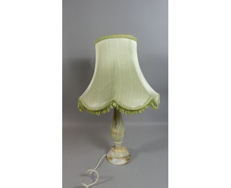 An Alabaster Table Lamp and Shade 
