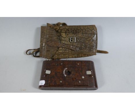 A Bakelite Vintage Camera, No.2 Hawkette in Faux Crocodile Skin Case 