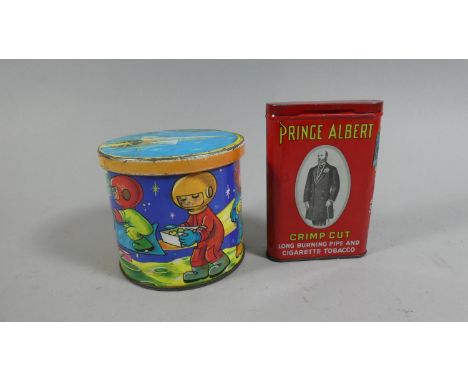 A Prince Albert Crimpcut Long Burning Pipe and Cigarette Tobacco Tin, 11cm High Together with Vintage Blue Bird Confectionery