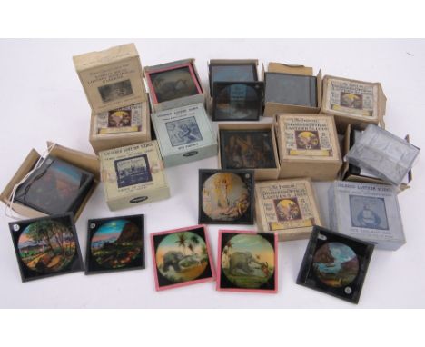 A large collection of Antique magic lantern slides,including Our Firemen and Our Lifeboat Men.