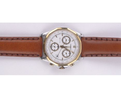 A gent's Tissot PR100 chronograph wristwatch,stainless steel and gold plated case, case width 35mm, working order.