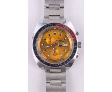 A gent's Sorna quartz chronograph wristwatch,stainless steel case and strap, case width 40mm.