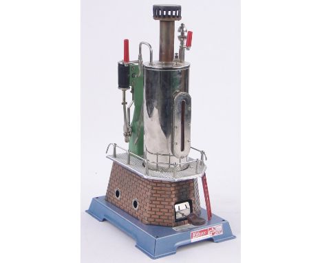 A Wilesco German made live steam powered stationary engine,height 33cm.