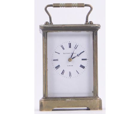 A French brass cased carriage clock,by Matthew Norman of London, case height 13.5cm.