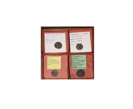 Ancient Roman Imperial Coins - 317-337 AD. Group comprising reverses of: camp gate; Gloria Exercitas (2) and Claritas Republi