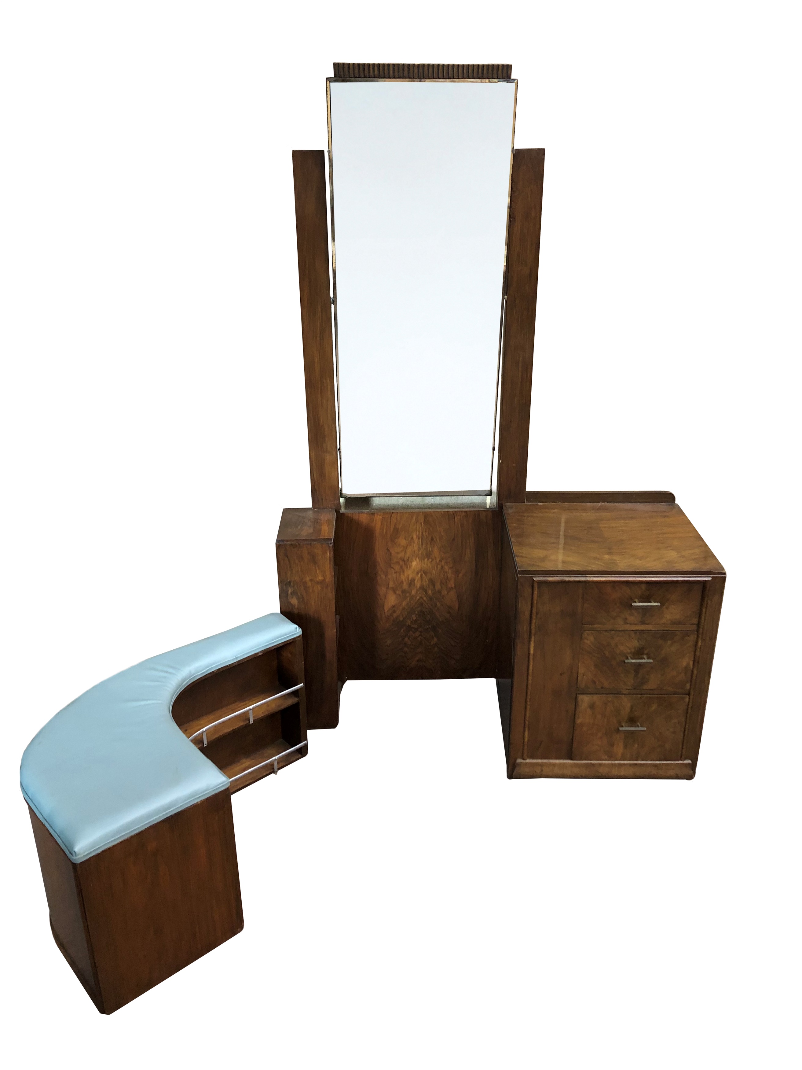 An Art Deco walnut vanity unit, in Cheffins Fine Art