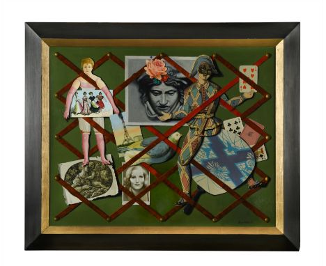 Trompe l'oeil signed and dated 'Martin Battersby. '67' (lower right) oil on canvas (Dimensions: 59 x 74.5cm)(59 x 74.5cm)Foot