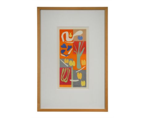 Vegetaux lithograph from the 1954 edition after Matisse's cut outs, printed by Mourlot (Dimensions: 34 x 17cm )(34 x 17cm )Fo