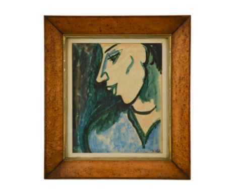 Portrait of a Jewish Girl signed 'Wolfe' (lower right) watercolour (Dimensions: 25 x 20cm)(25 x 20cm)Footnote: Provenance Sal