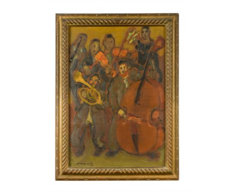 Les Musiciens signed 'Mané-Katz' (lower left) oil on canvas (Dimensions: 54.5 x 36.5cm )(54.5 x 36.5cm )Footnote: Provenance 