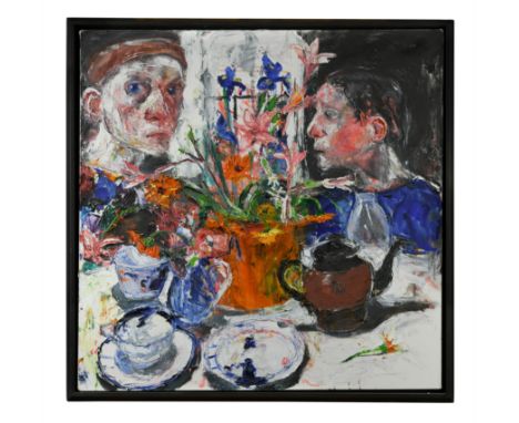 Flowers III signed, titled and dated 2002 to the reverse oil on linen (Dimensions: 92 x 92cm)(92 x 92cm)Footnote: Provenance 
