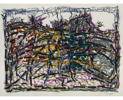 Force des forets, 1976 signed 'Riopelle' (lower right); numbered 'E.A XIII' (lower left) lithograph (Dimensions: 37 x 50cm )(
