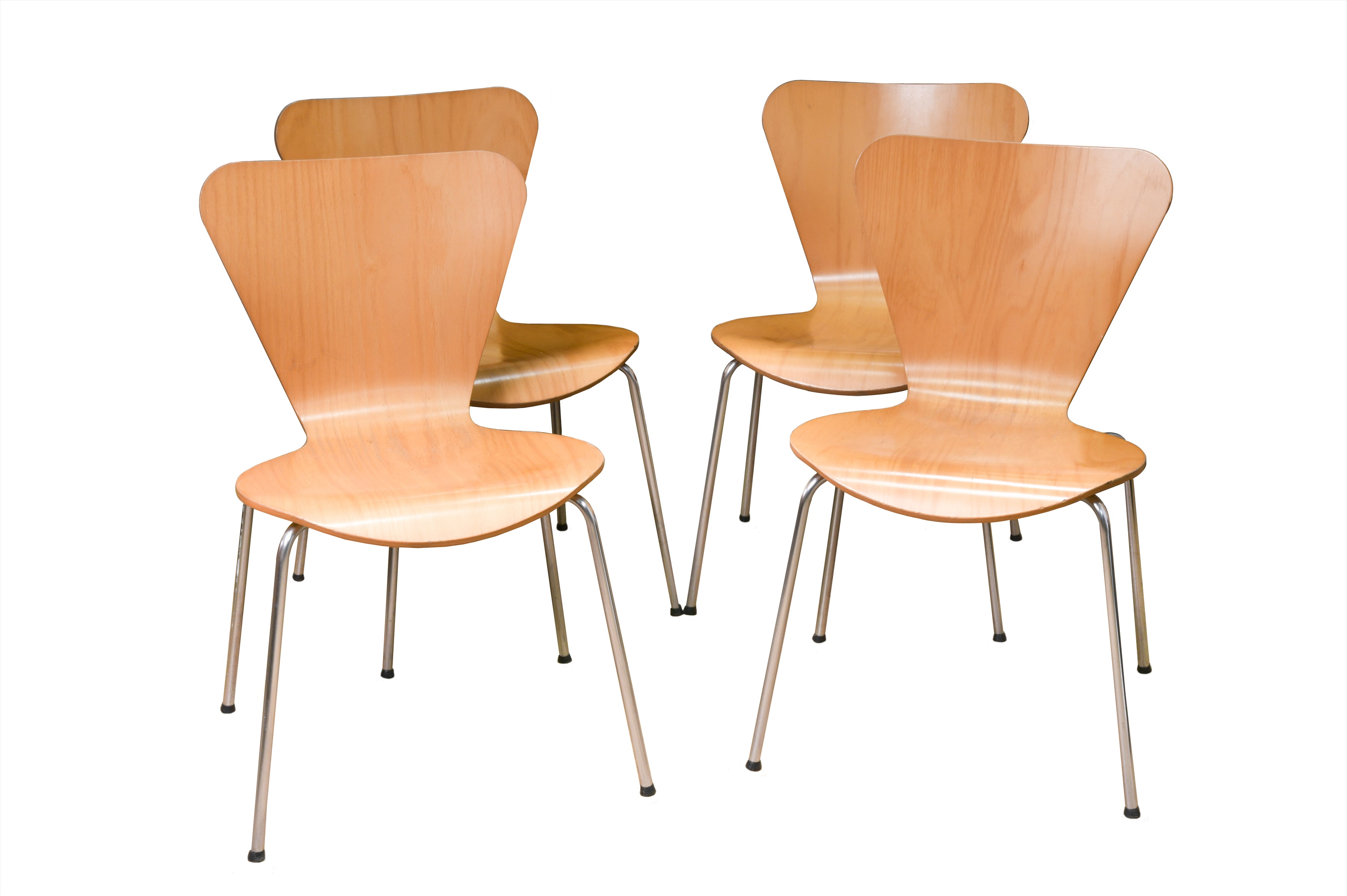 After Arne Jacobsen, a set of four bentwood stacking chairs | Barnebys