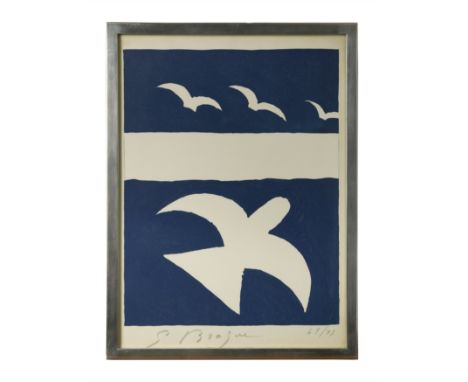 Les oiseaux bleus, from: Verve Vol 8, No 31 - 32 signed 'G Braque' (lower left); numbered 49/75 lithograph in colours, 1955 p