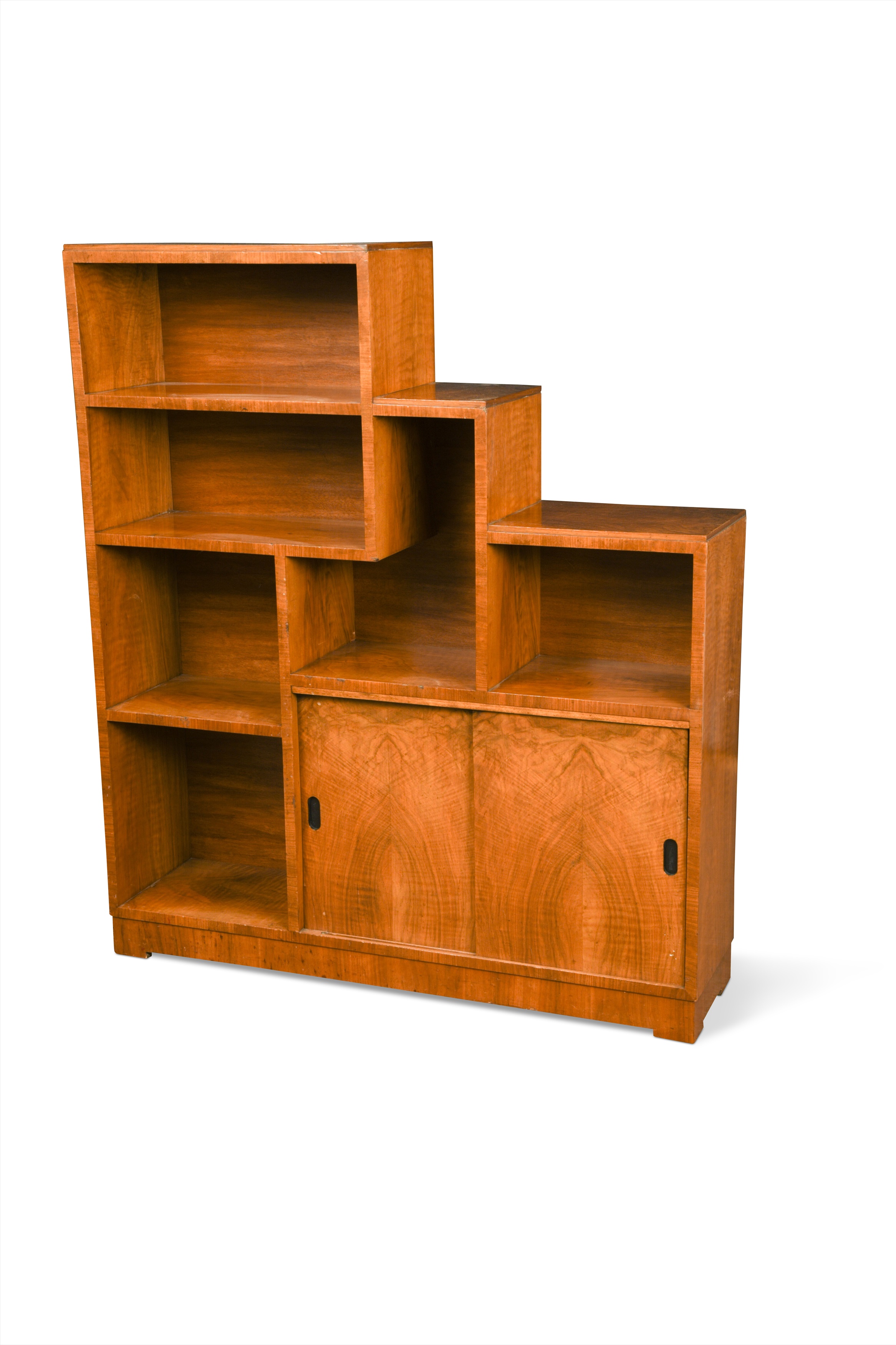 An Art Deco walnut stepped bookcase, in Cheffins Fine Art