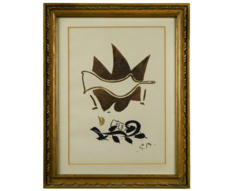Brown dove lithograph (Dimensions: 38 x 27cm )(38 x 27cm )