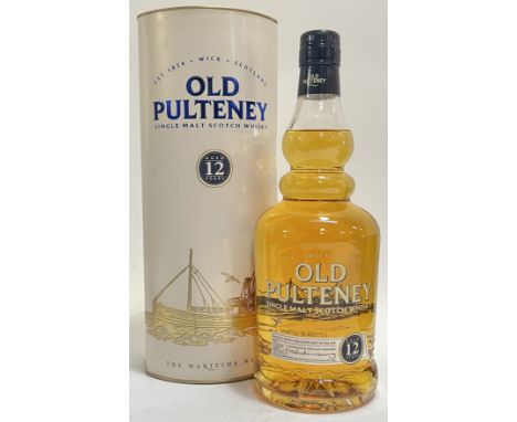 A boxed 70cl bottle of Old Pulteney 12 year Single Malt Scotch Whisky