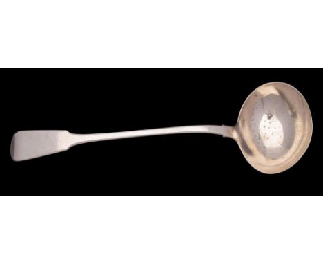 A George IV silver Fiddle pattern soup ladle, maker William Eaton, London, 1824, 33cm long, 196gms, 6.30ozs