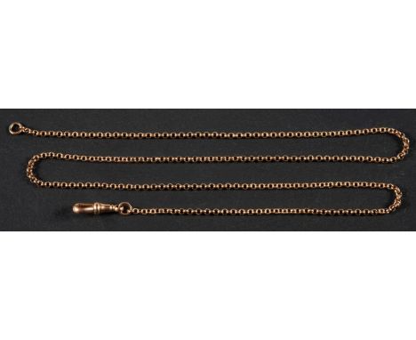 A 9ct gold, belcher-link watch chain with dog clip, with partial hallmarks for Birmingham, total length ca. 62.5cm, total wei