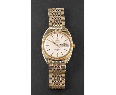 Omega, a gentleman's Constellation Automatic wristwatch the hatched silvered dial signed as per title, with baton numerals, s