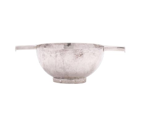 An Elizabeth II Scottish beaten silver quaiche, maker Isle of Mull Silver Co, Edinburgh, 1998 of traditional design, the circ