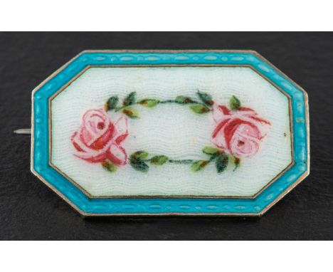 Marius Hammer (1847-1927), Bergen, Norway, a silver, vari-coloured enamel brooch, the white opalescant guilloche enamel groun