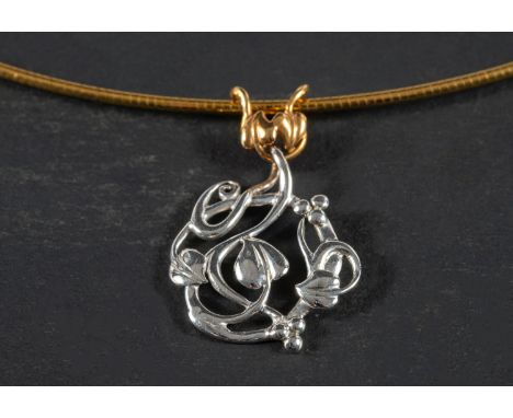 A Clogau 9ct gold, pendant with serpentine chain, ring and pair of earrings from the 'MoonGold' collection by Clogau, of open
