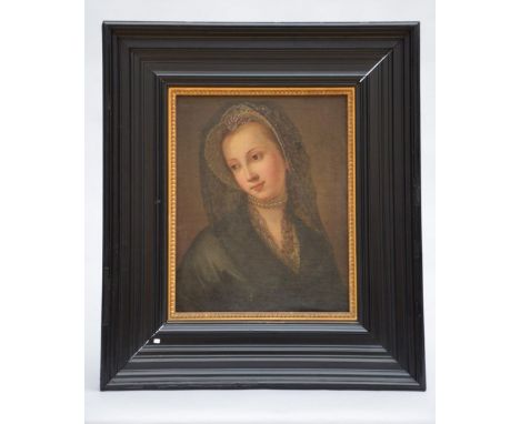 Anonyme (ecole espagnole): h/t 'portrait de dame' (48 x 38 cm)
