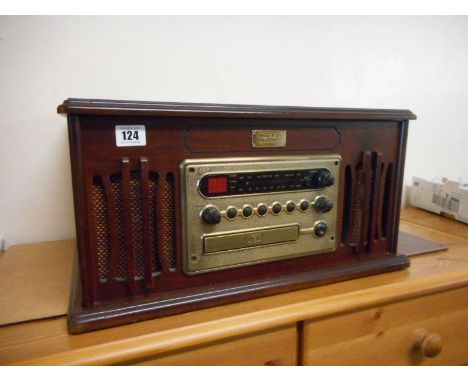 A modern radiogram/record player and compact disc player