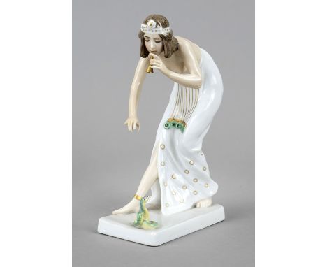 Schlangenbeschwörerin, Rosenthal, Marke der Kunstabteilung Selb, um 1920, Entwurf Berthold Boehs (1877 Karlsruhe - 1957 Weima
