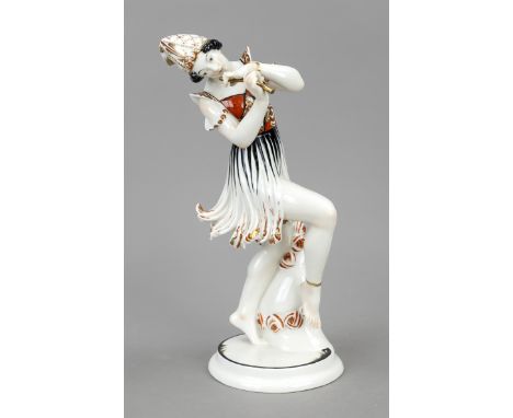 Art Deco Tänzerin 'Capriccio', Schwarzburger Werkstätten für Porzellankunst, Unterweißbach, Oppel, Gustav (1891 Volkstedt - B