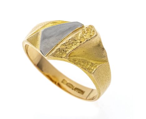 Lapponia-Ring GG/WG 585/000 im typischen Lapponia-Design, RG 57, 4,2 g, Lapponia punz.