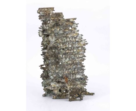Achilleas Apergis (1909-1986), griechischer Bildhauer, Ohne Titel, vertikale flache Formen hintereinander gestaffelt (verlöte