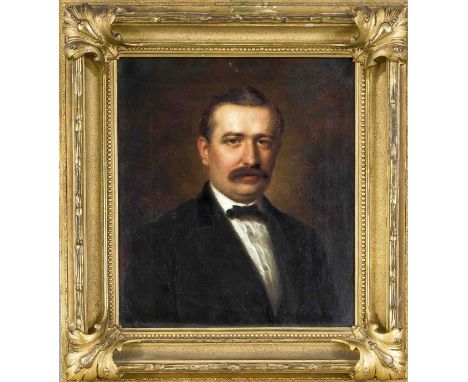 Mongrammist PHW, 19. Jh., Portrait des Generalkonsuls und Getreidemaklers Heinrich Kopp in Stralsund Geb. um 1840), Öl auf Lw