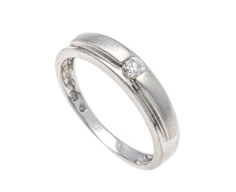 Brillant-Ring WG 585/000 mit einem Brillant 0,10 ct W/VS-SI, RG 53, 2,6 g