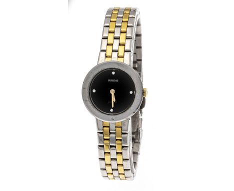 Rado Jubile` Damenquarzuhr, Ref. 153.0344.3, Titan 2- farbig, Lünette Ceramic, schwarzes Zifferblatt mit Diamant Indizies, ve